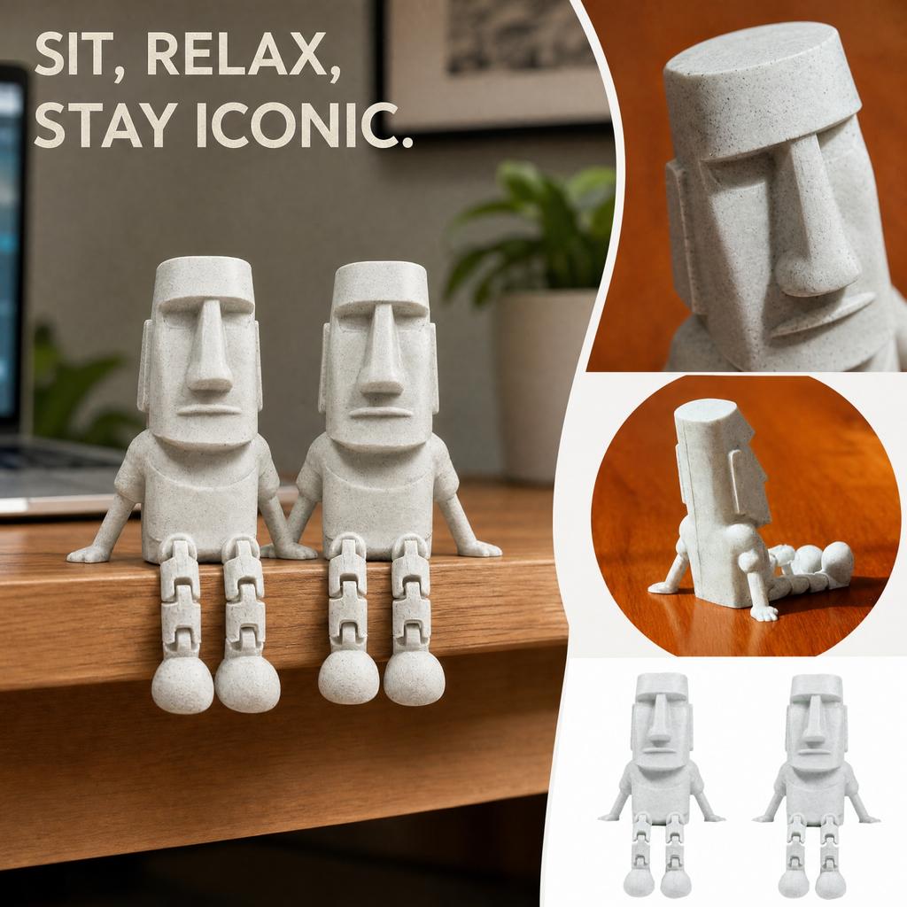 3D Printed Sitting Figure Desk Decoration Creative Toy Sculpture