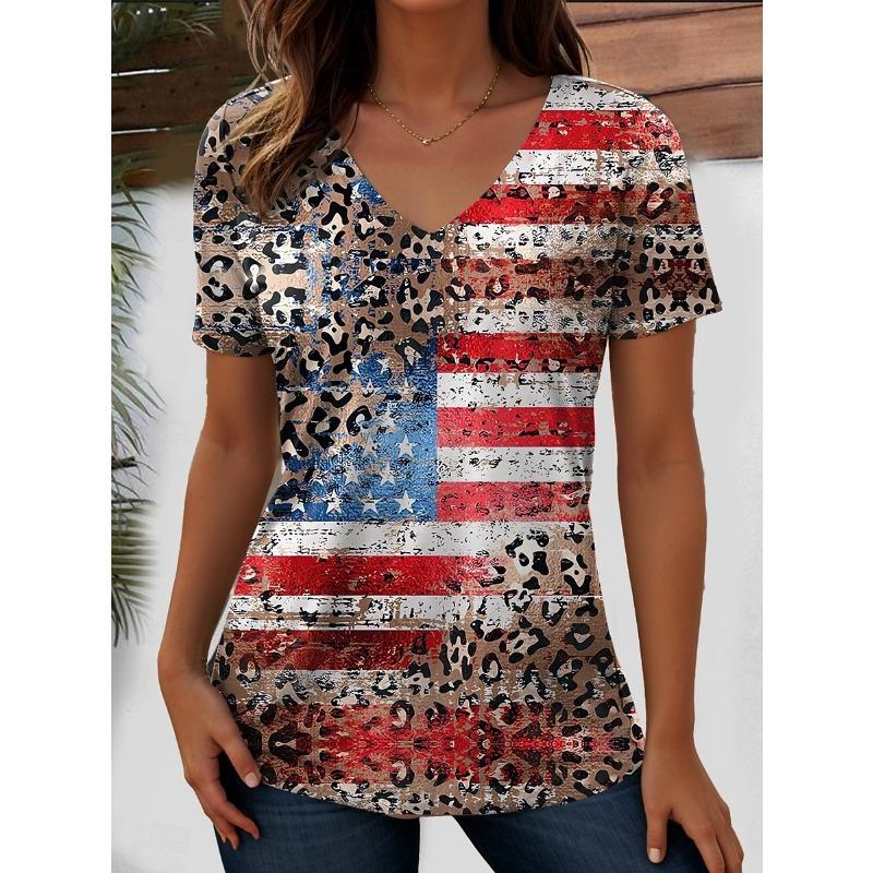 

Fashionable Women s V-neck Casual Short Sleeved T-shirt,Rretro Sports Style Casual Sportswear 5XL