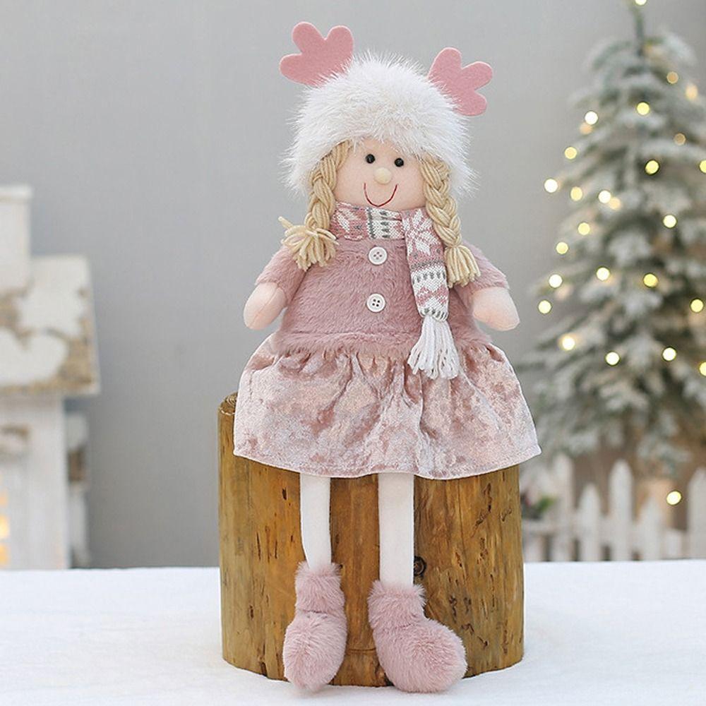 Party Supplies Pink Christmas Doll Elf Boy Girl Soft Merry Christmas Decoration Cartoon Festival Home Window Decoration