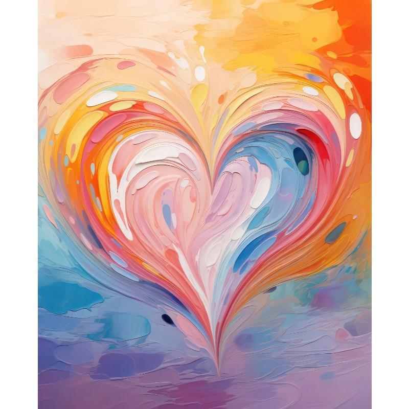 

Любовь Сердце Масляная краска Стиль Плакаты и принты Печать на холсте Современная картина ко Дню Святого Валентина для украшения гостиной и дома 21cm×30cm NoFrame