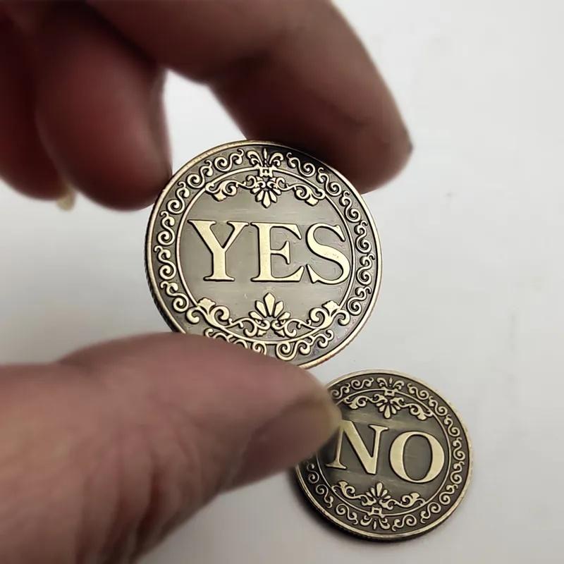 Diameter 25mm Coin YES or NO Make Decision Commemorative Badge Double Sided Embossed Plating Collection Collect Coins Charm