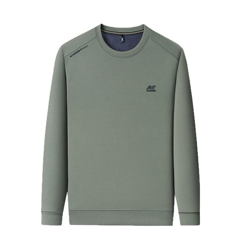 2025 Herren Fleece-gefüttertes lässiges Rundhals warmes Sweatshirt Langarm-T-Shirt Winterkollektion