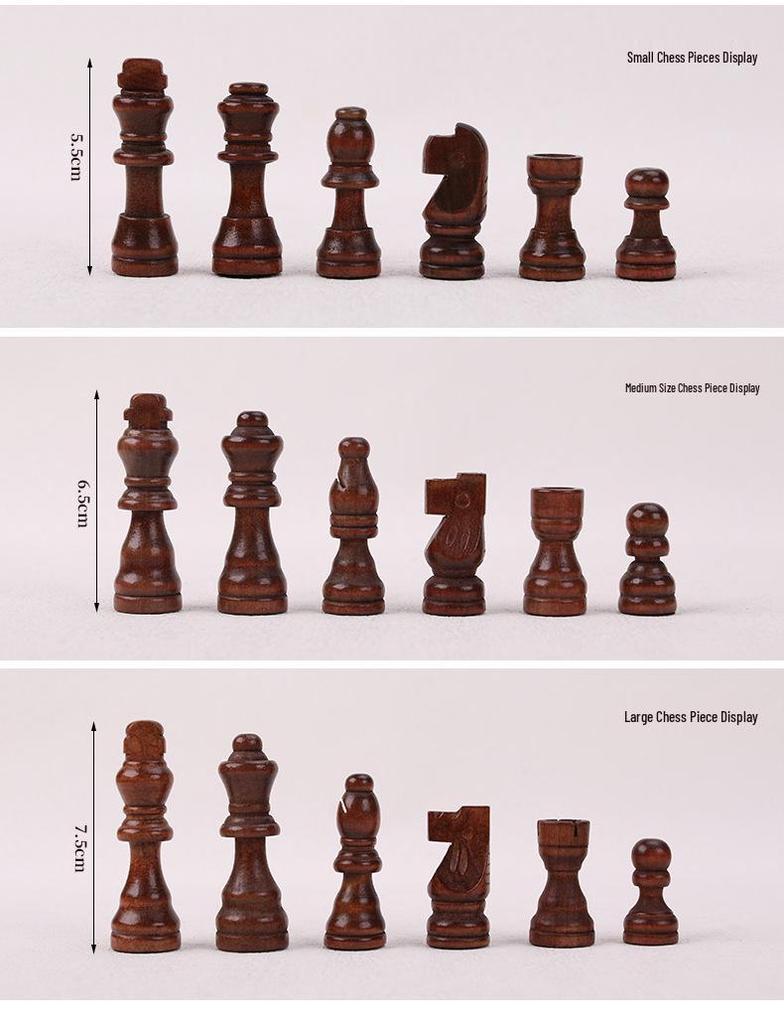 Magnetic Solid Wood Chess Set with Foldable Board - Double Queen Edition, Large Size, Adult & Educational Toy for Kids.