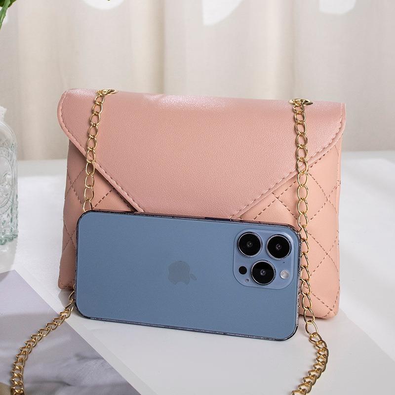 Embroidered Rhombus Chain Small Square Bag New Versatile Simple Mobile Phone Change Women's Bag