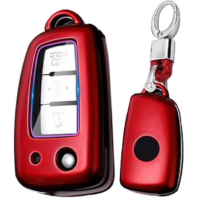 SANRILY ABS Plastic 2/3/4 Button Key Fob Cover for Nissan Rogue Sport Rogue S Rogue Select 2019 2018 Sylphy Pulsar Frontier Folding Flip Key Keyless