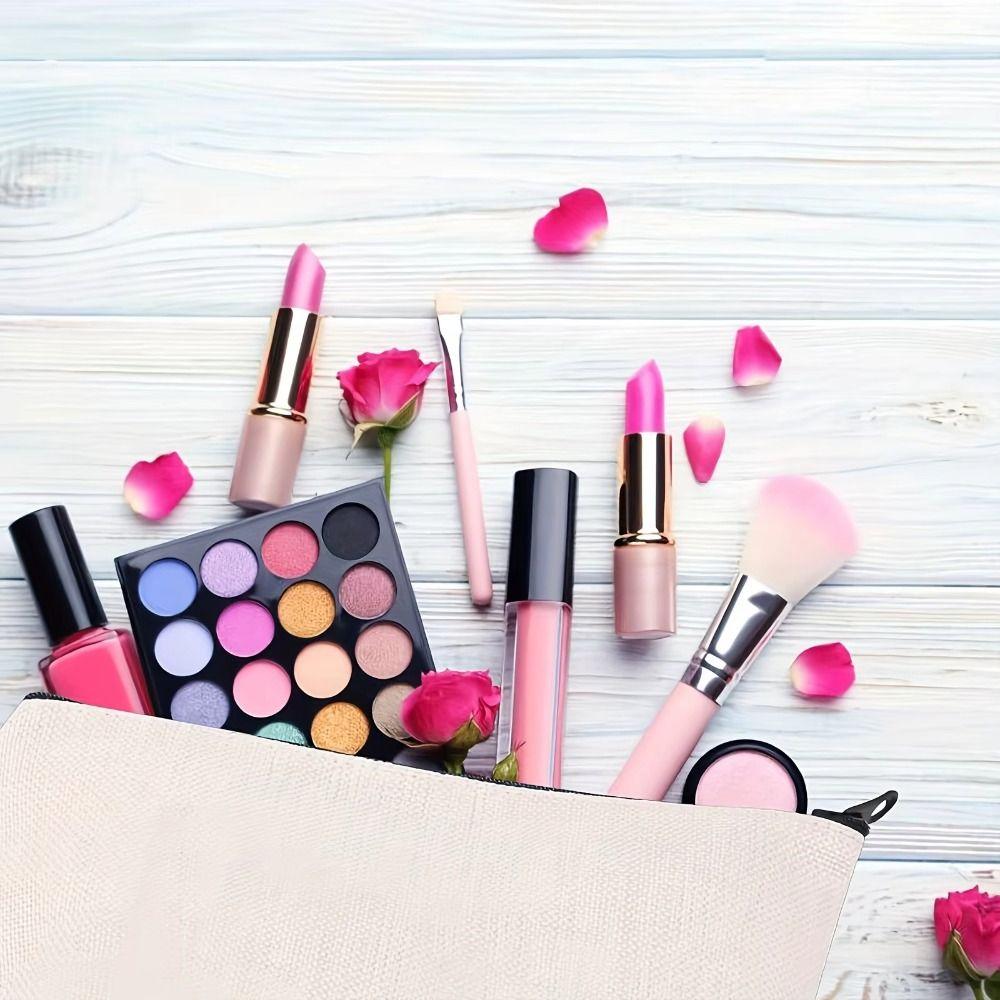 Portable Soft Travel Makeup Bags Canvas Water Proof Lipstick Bag Multifunctional Printing Charger Storage Bag Home