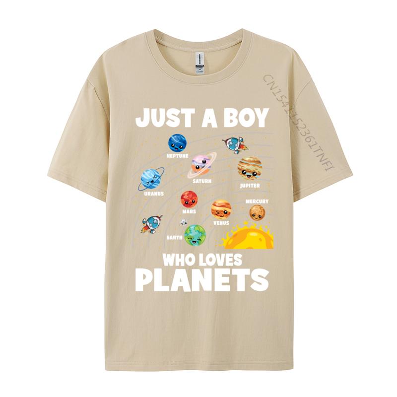 Just A Boy Who Loves Planets Solar System Astrology Space Cotton Unisex Programmer Computer Head Funny Tshirts Fashionable T Shirt