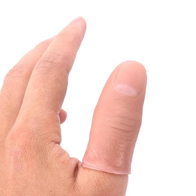 3PCS Novel Funny Magic Toys Party Prank Soft Thumb Tip Fake Finger  Magic Trick Close Up Vanish Appearing Finger Trick Props