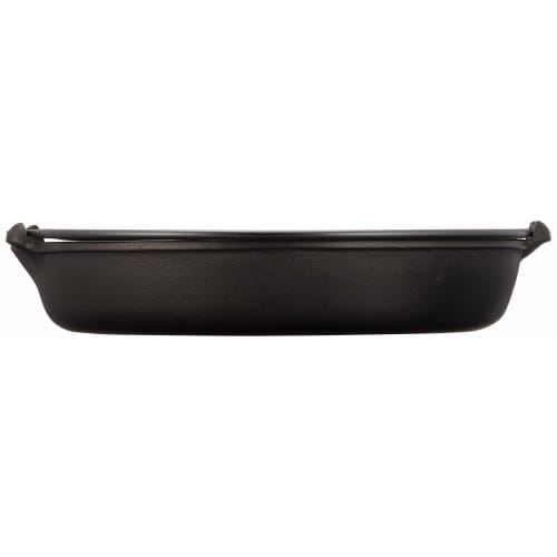Iwachu Yakiniku and Genghis Khan Pot with Handle, Black Finish, for Direct Heat, Nanbu Ironware, 23006