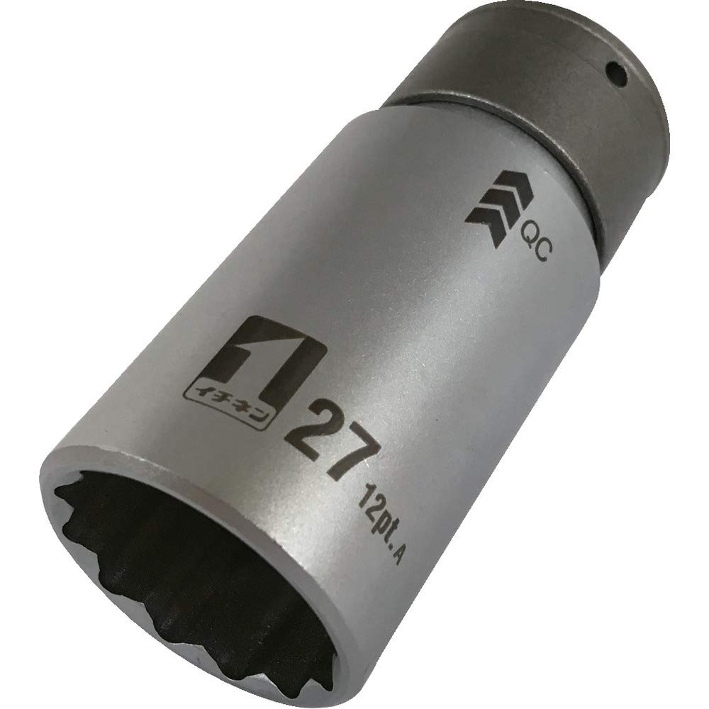 

Ichinen Access MUST TOOL QC Drive IM-4W27-12K Socket, Single, 27mm, 12-Point, 19810, 12.7mm (4-minute)
