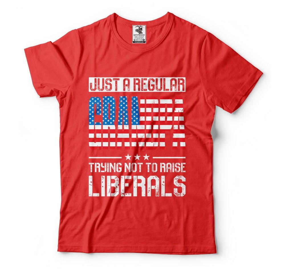 Just A Regular Grandpa Trying Not To raise Liberals Funny Grandfather Gifts S