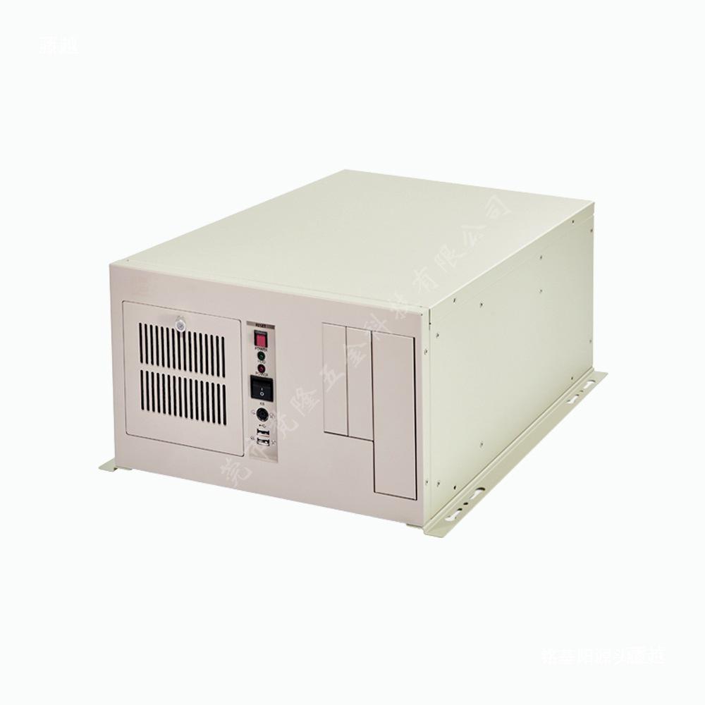 Wall-mounted industrial control computer chassis with 7 slots, multi-serial ports, ATX motherboard support, and large power supply capability.