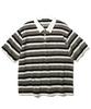 TRIP LE SENS Surfer Stripe Waffle Polo Shirt_Black