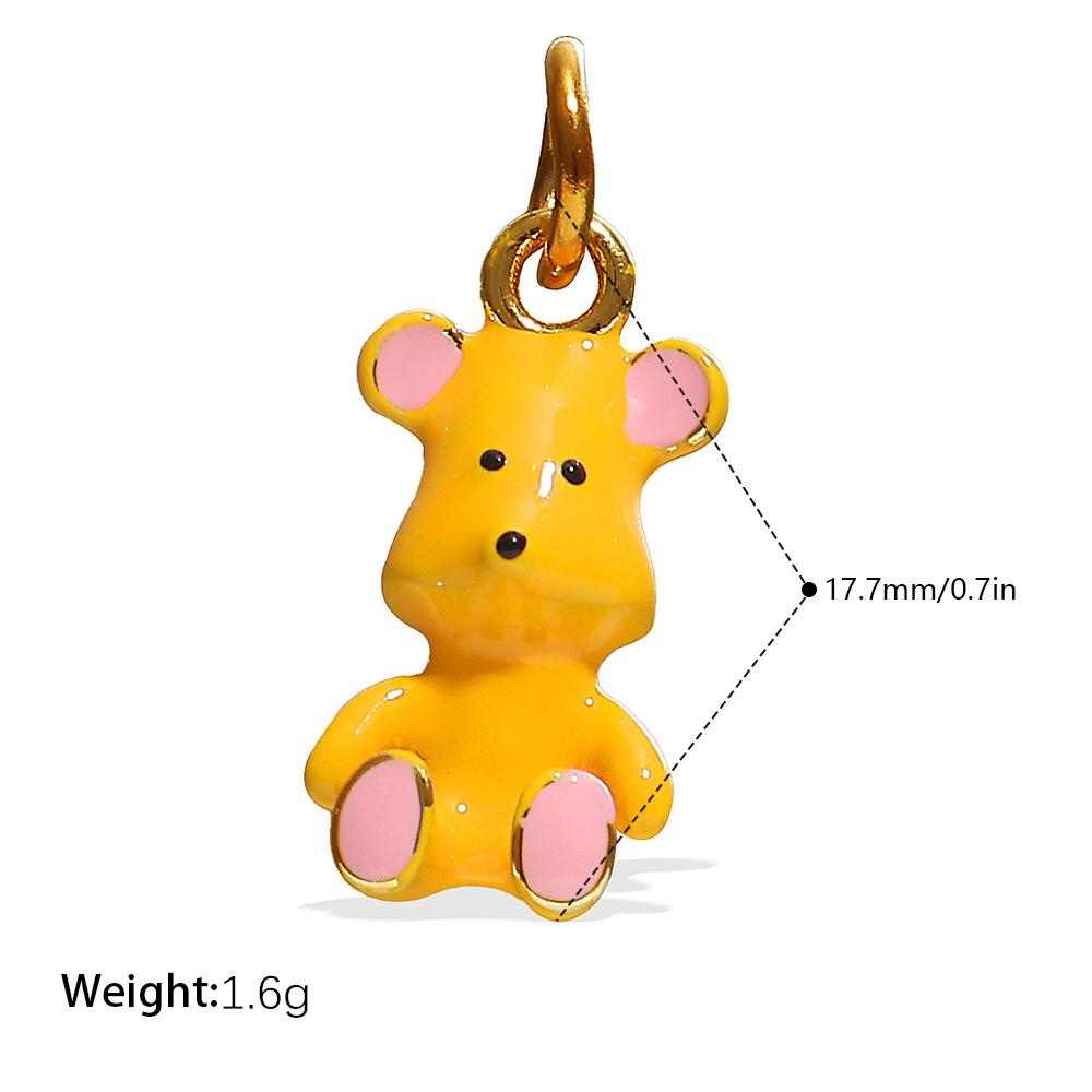 Kawaii Animal Kingdom | 18K Gold Plated Brass Enamel Animal Charm for Jewelry Making | Cute Cartoon Animal Pendant