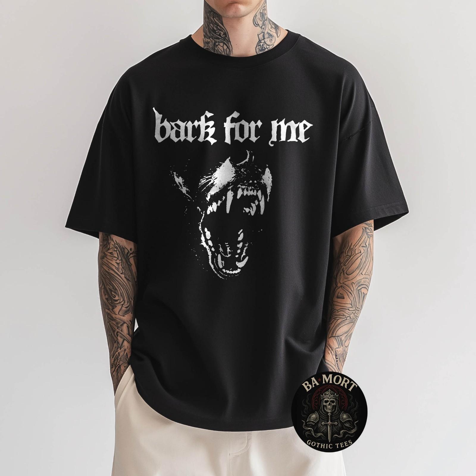 Bark For Me Fierce Dog Blackletter Aesthetic T-Shirt S разноцветный