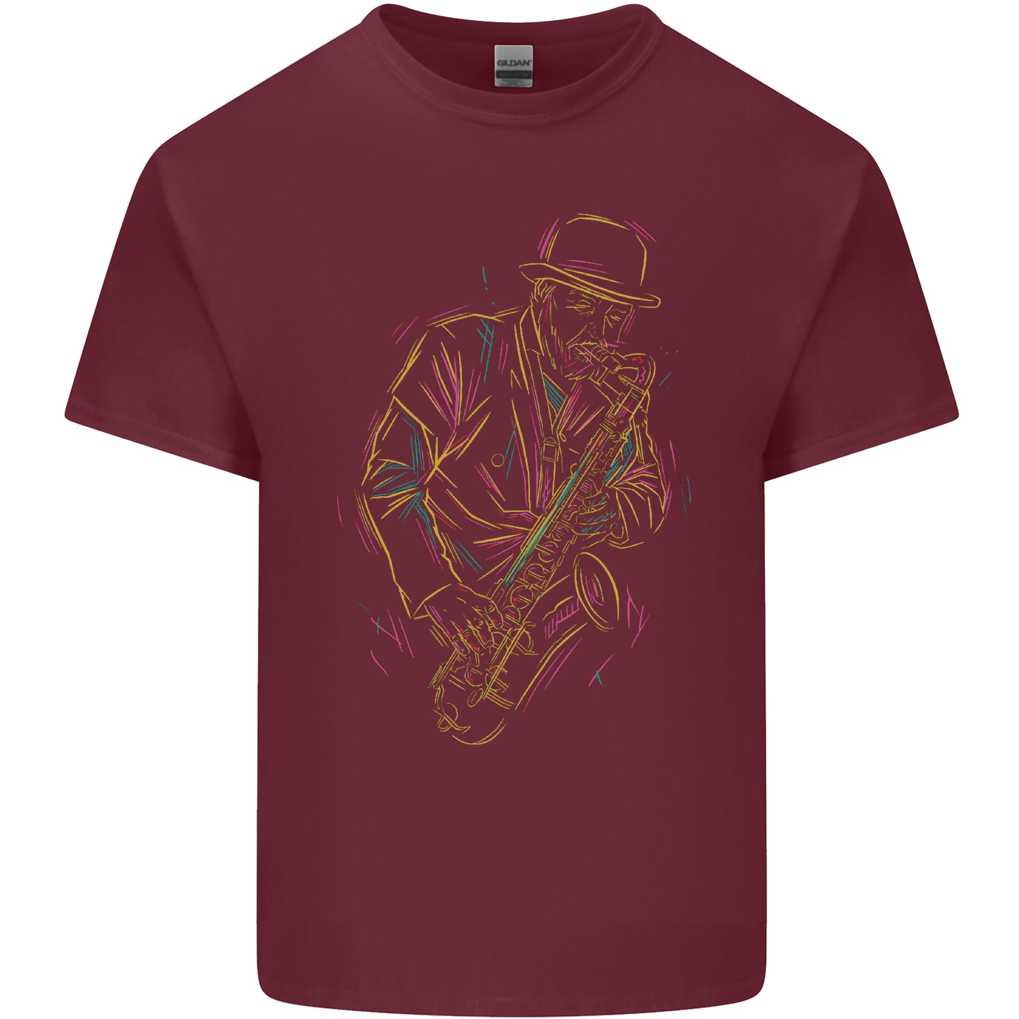 Jazz Colourful Saxophone Player Unisexs Light Cotton TShirt S