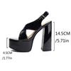 Women's High-heeled Sandals Sexy European and American Style Summer New Waterproof Table Thick Heel Large Size Solid Color Sandals