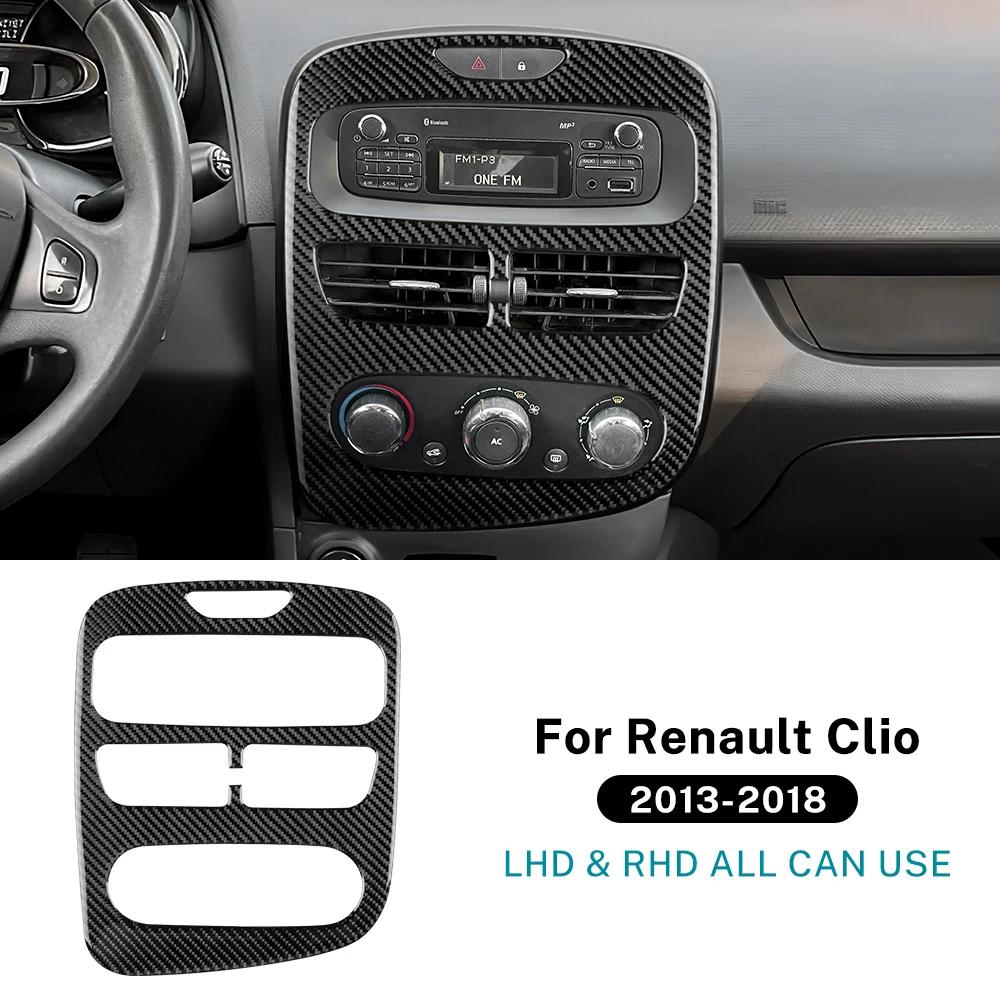 Real Soft Carbon Fiber Trim Sticker LHD RHD For Renault Clio 3 2013 2014 2015 2016 2017 2018 Car Central Control Panel Interior
