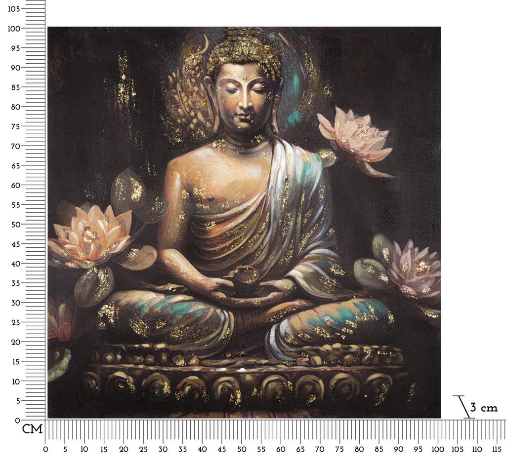 Handgemaltes Wandbild Buddha -A- Cm 100X3X100