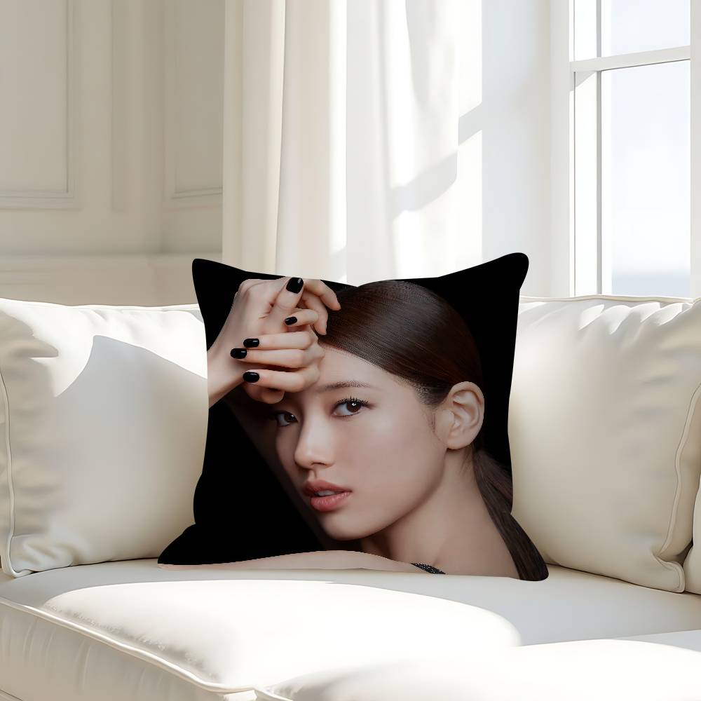 Actress B-Bae S-Suzy Pillow Case Removable Washable Cushion Cover – All-Season Soft Linen