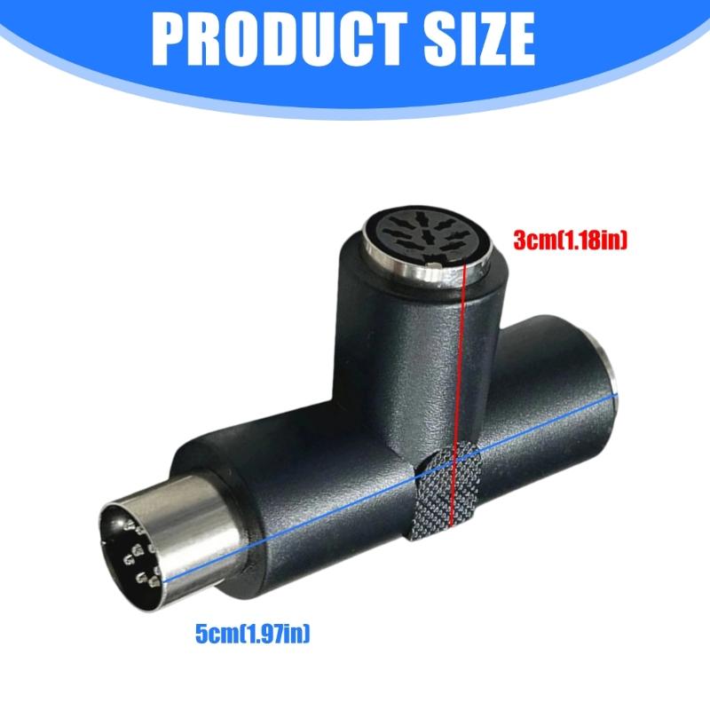 8Pin T Shaped Mics Extension Head 1Male to 2Female Microphone Adapter for Stable Audios Transmission Professional Meeting