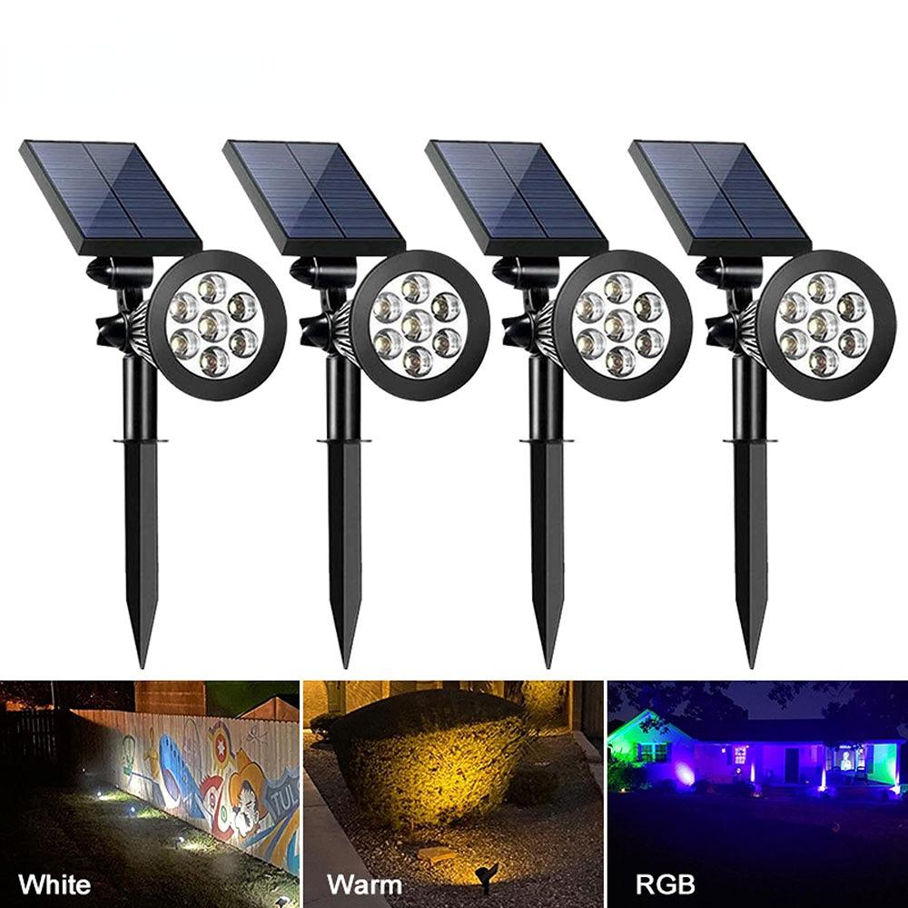 7LED Solar Lawn Lamp Outdoor RGB Solar Spotlight Garden Landscape Light for Wall Path Tree Lawn Halloween Christmas Decoration