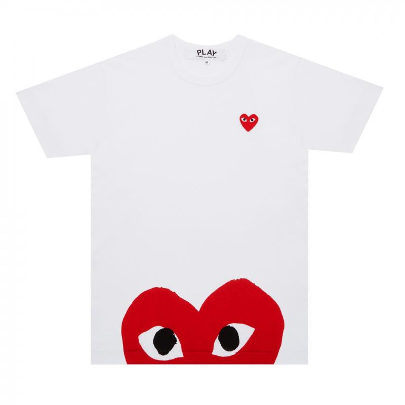 Popolare nuova versione giapponese di T-shirt per coppie Kawaku amore uomini e donne con la stessa stampa a maniche corte CDG gioca Baoling
