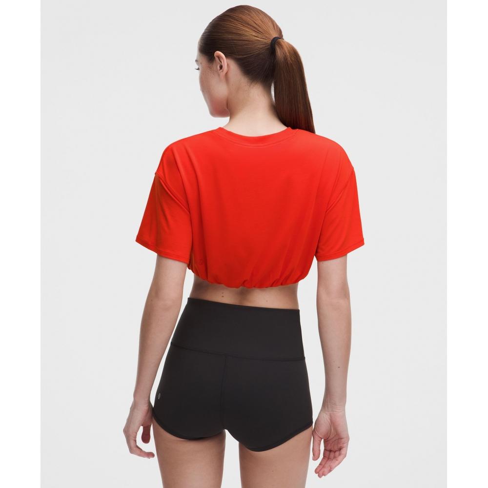 Lullulemon Jersey Training Super Crop T-Shirt Crye
