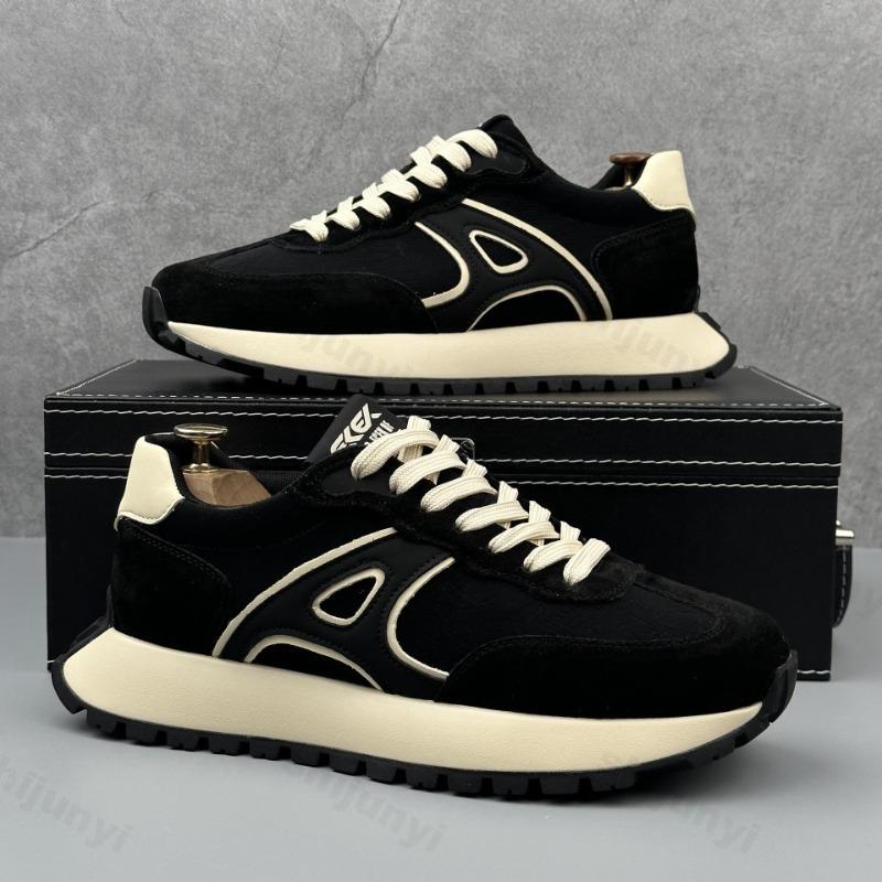 Men's Leisure Shoes 2025 Spring Summer New Men's Thick Bottom Comfortable Lace Up Sports Vulcanized Shoes Casual Running Shoes