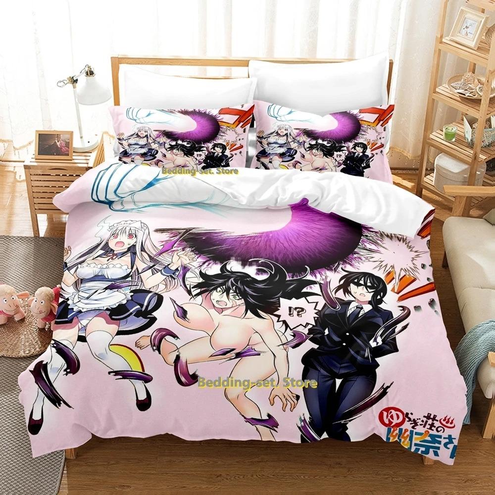 Yuragi-sou No Yuuna-san Bedding Set Single Twin Full Queen King Size Bed Set Adult Kid Bedroom Duvetcover Sets 3D Anime Bed
