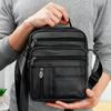 Leather Shoulder Bag Men Small Crossbody Backpack Shoulder Bag Business Messenger Bag Large Capacity Leather Chest Bag Daypack