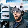 Casco di Sicurezza CE per l'Edilizia con Doppi Occhiali Integrati Visiera Adesivi Riflettenti Elmetto ANSI Cappello da Lavoro Industriale per Ingegnere