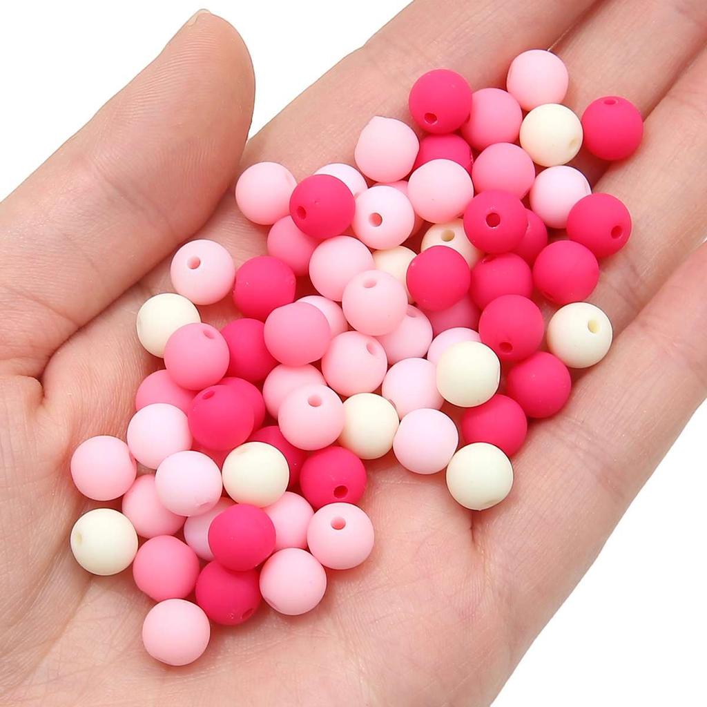 30pcs 8mm Mixed Colors Frosted Acrylic Beads Round Loose Spacer Beads for Necklace Bracelet Keychain DIY Jewelry Craft Making Beads