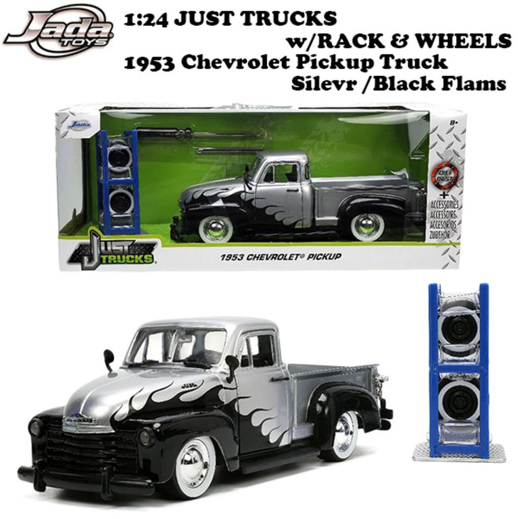JADATOYS Scale JUST TRUCKS WHEELS 1953 Chevrolet Pickup Diecast Model Car 1/24 w/RACK & [Used]