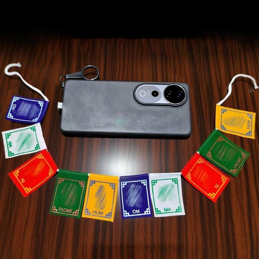 Mini Traditional Tibetan Prayer Flags 5 Element Colors Handmade Wind Horse Affirmation Flags for Home Backpack Decor Gift