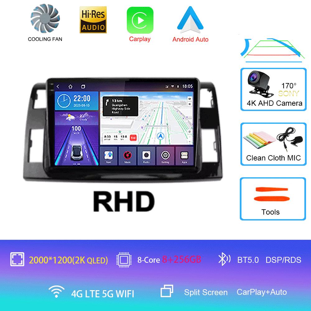 Android 14 For Toyota Previa 3 III XR50 Estima 2006 - 2019 Multimedia Blu-ray QLED Screen Navigation GPS No 2 Din Player
