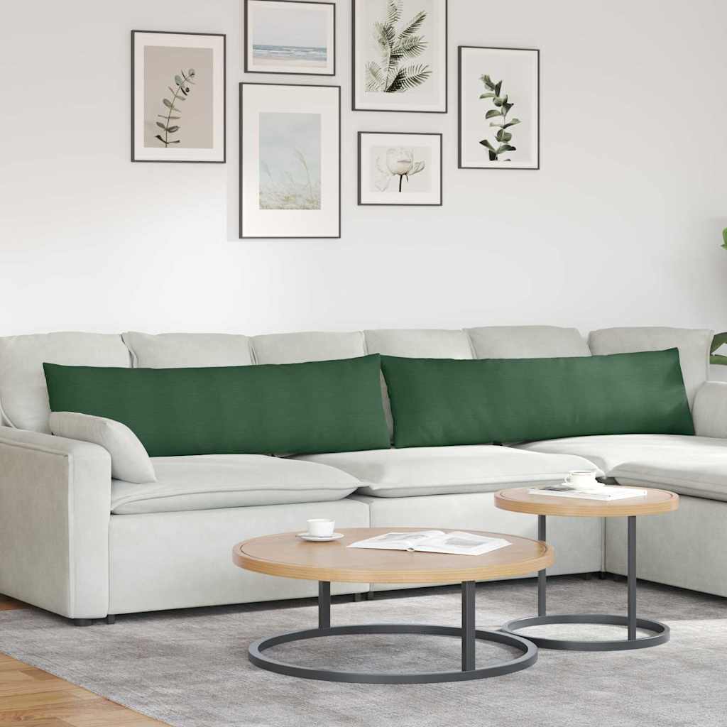 Sofa Cushions 2 Pieces Dark Green 145 X 40 Cm Cord Fabric
