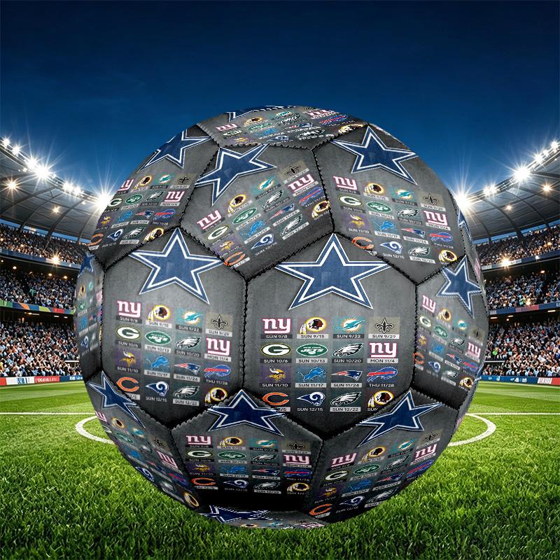 Dallas Cowboys Print Size 5 Soccer Ball, PU Wear Resistant Football for Match Training and Daily Practice, Birthday Gift for Soccer Fans