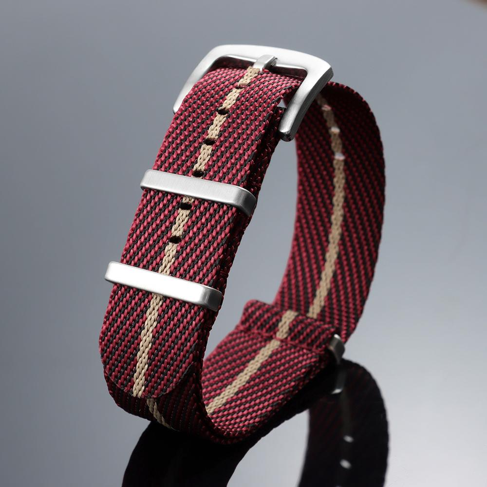 Nylon Watch Strap 18mm 20mm 22mm Stripe Watchband Replacement Watch Band Military Wristband Accessories for Seiko Watch Straps