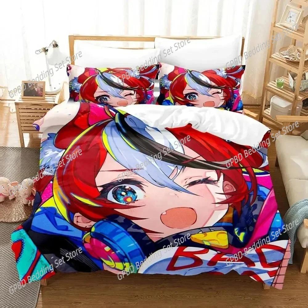 3D Print Hakos Baelz Anime Bedding Set Bedroom Soft Modern Bedspreads Comefortable Kids Duvet Cover Quilt Cover And Pillowcase