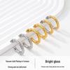 European-Style Gold-Plated Twist Hoop Earrings for Women: 2025 Titanium Steel, Simple & Versatile High-End Design