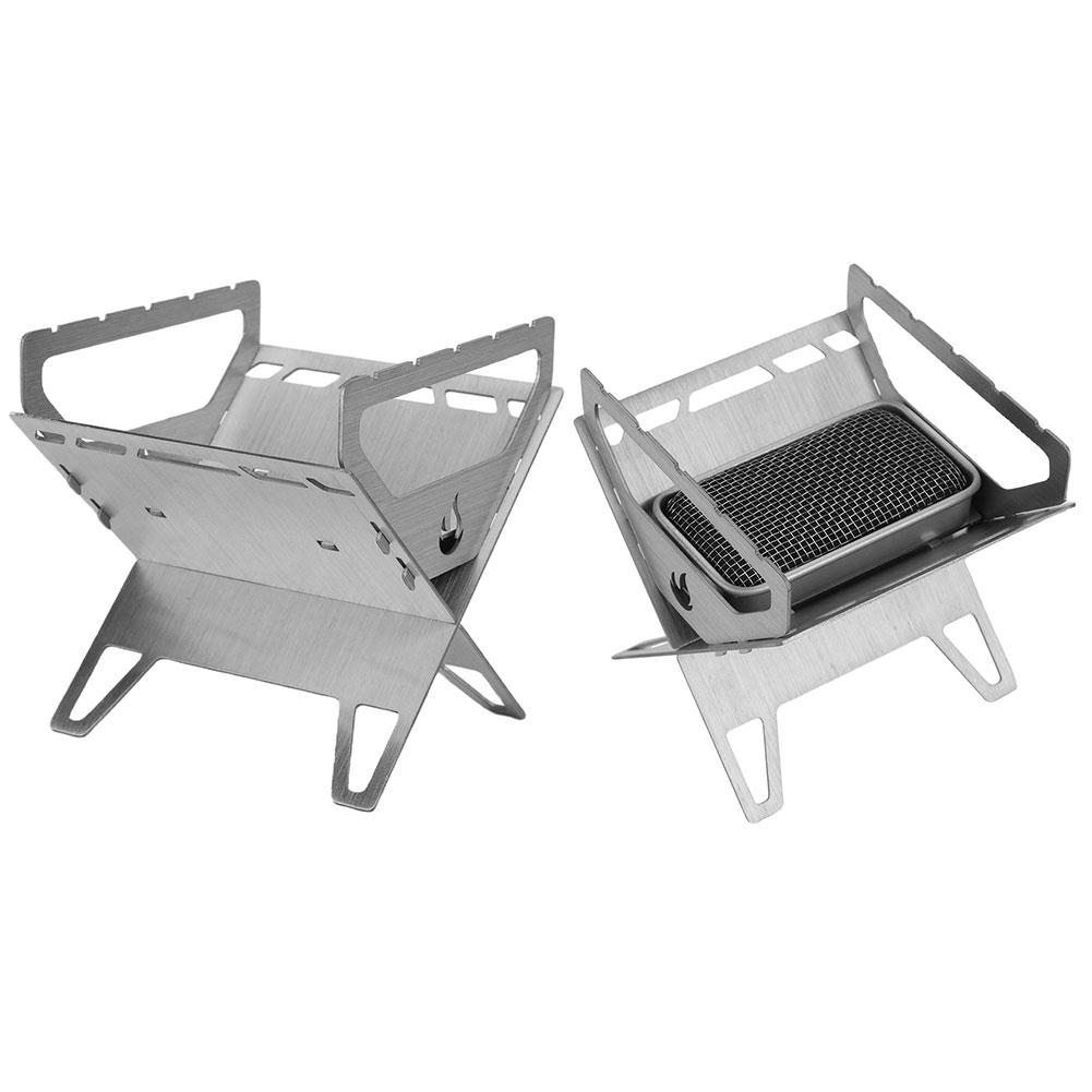 Stainless Steel Mini Folding Stove Portable Charcoal Aromatherapy Stove Wood Burning Camp Stove Outdoor Camping Gear