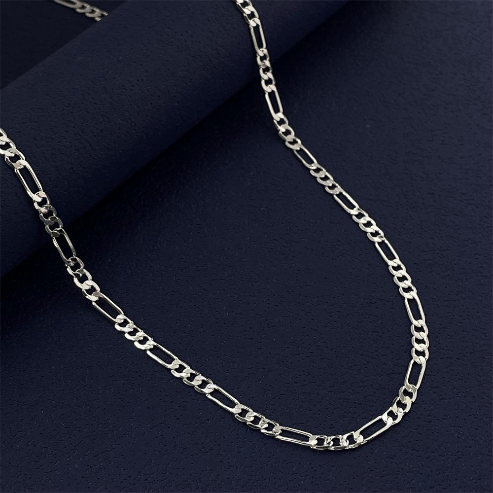Gold Color Width 4mm Italian Craft Handmade Necklace For Both Women And Man Chain
