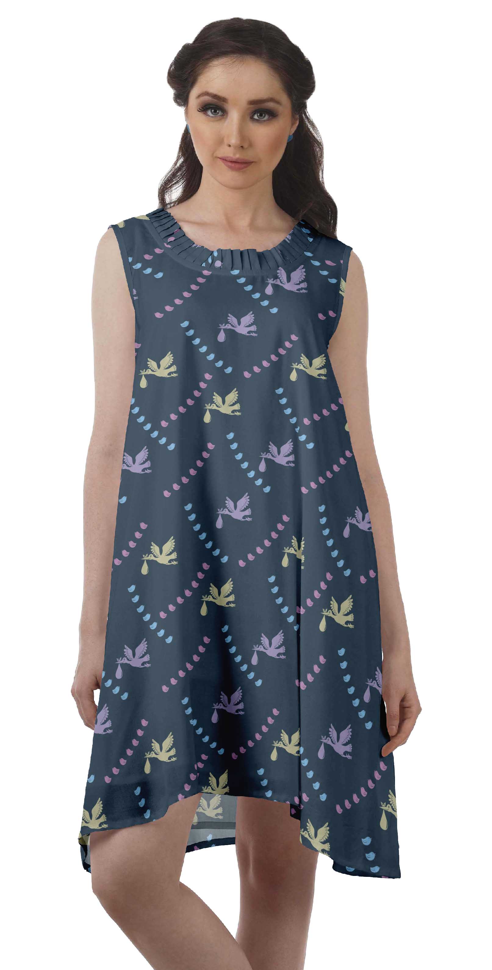 

Жіноча футболка-сорочка з принтом Moomaya Rayon без рукавів, пляж XS синій