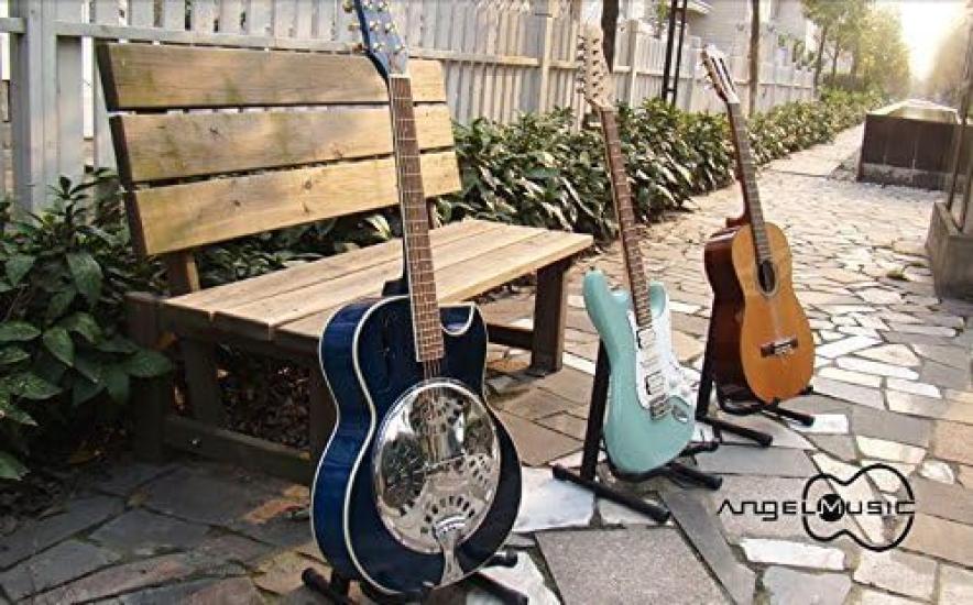 Stable Folding Guitar Stand for and Bass Black Acoustic, Electric, Guitars,