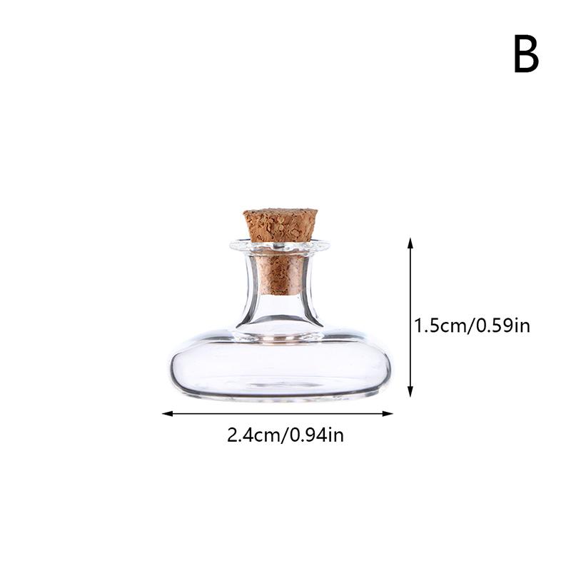 1:12 Dollhouse Mini Wish Bottle Glass Storage Bottle W/Cork Candy Jar Home Decor