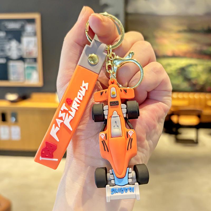 Cartoon Racing Car Keychain & Backpack Charm – Exquisite Small Gift