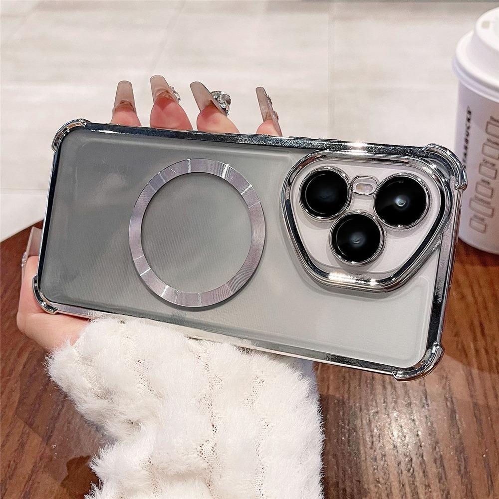 Luxus Galvanisiert Stoßfest Magnetisch Handyhülle Für Infinix Hot 60 Pro Plus 60i 50i 30i 40 30 9 10 Play Klar Weiche Silikonhülle