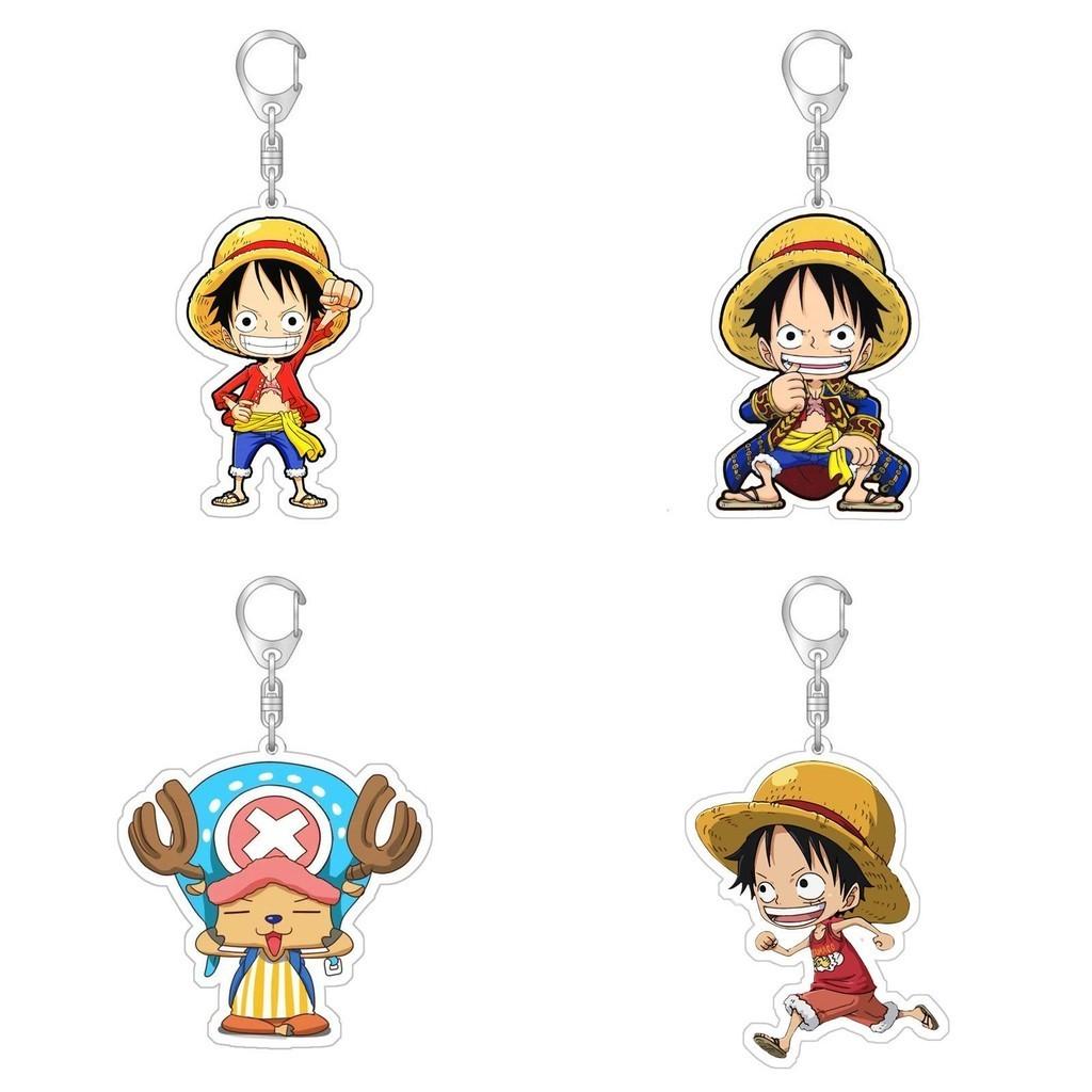 Hohe Qualität One Piece Film Red Ruffy Zorro Schlüsselanhänger Taschenanhänger Doppelseitig Acryl Spielzeug Figur Geschenk