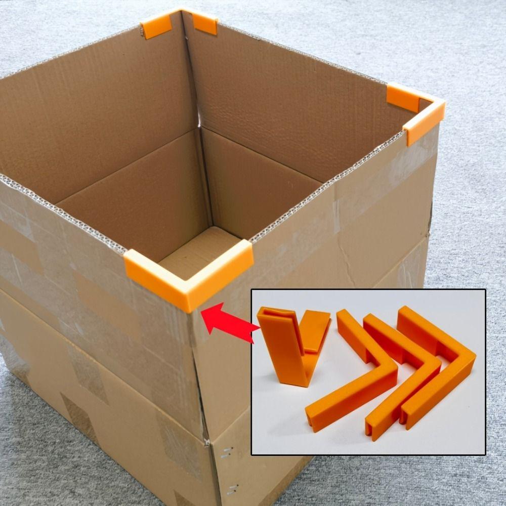 4Pcs 3D Printed Box Edge Clamps Reusable Corner Fixing Cardboard Corner Clips Storage Bucket Making